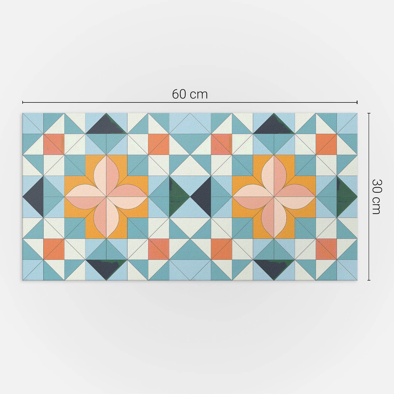 Panneaux muraux décoratifs, panneaux en PVC | 6x60x30 cm |Motif géométrique avec une fleur - 4