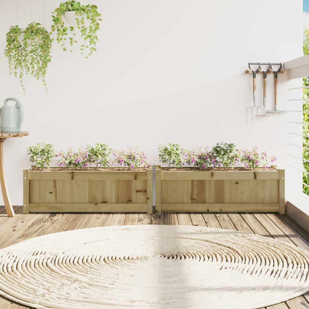 Lot de 2 Jardinières | Bac à fleurs | Pot de fleurs bois de pin imprégné656049 - 3