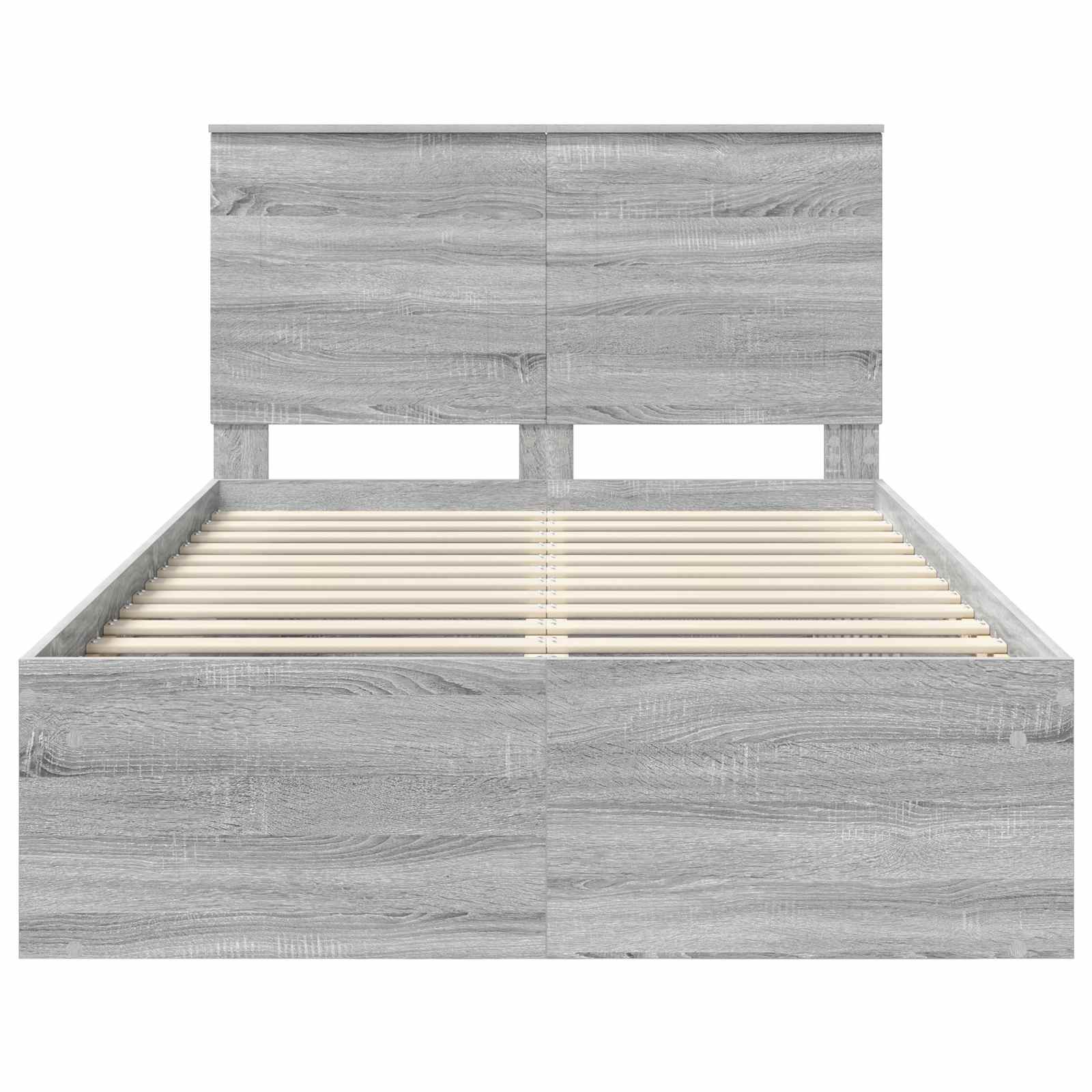 Cadre de lit uni gris en bois de pin massif, 120 x 190 cm - 7