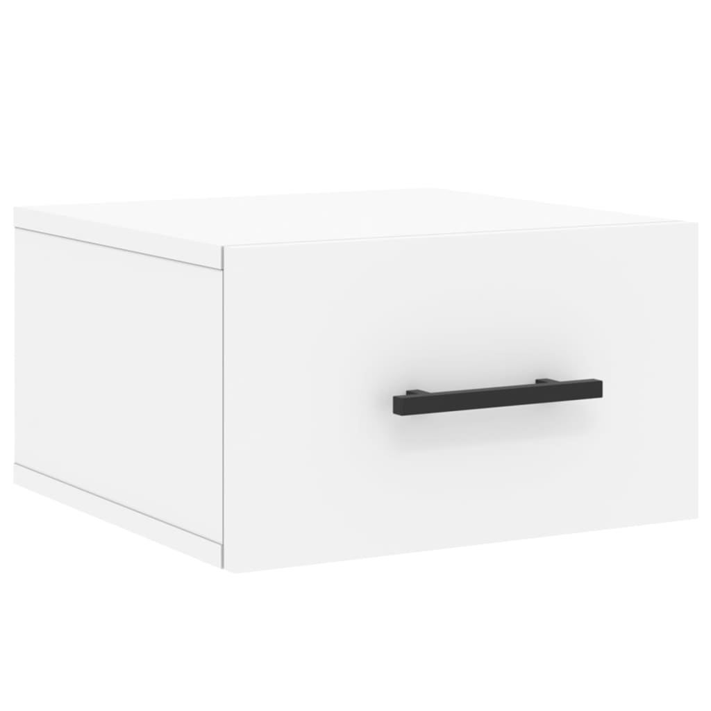 Mesita de noche de pared，Mesilla de noche flotante blanco 35x35x20 cm CFW36860 - 2
