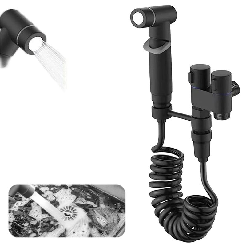 Pistolet natryskowy do WC, zestaw baterii narożnych 1 wlot 2 wyloty, kran, pistolet natryskowy do WC, bateria z podwójnym sterowaniem