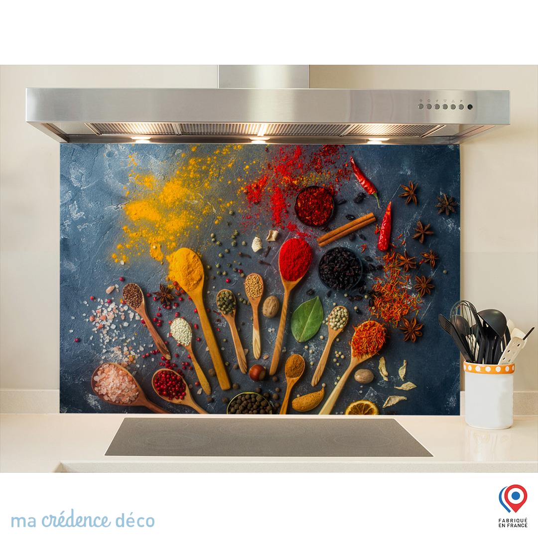 Crédence Cuisine En Verre Feuille Verte Abstraite