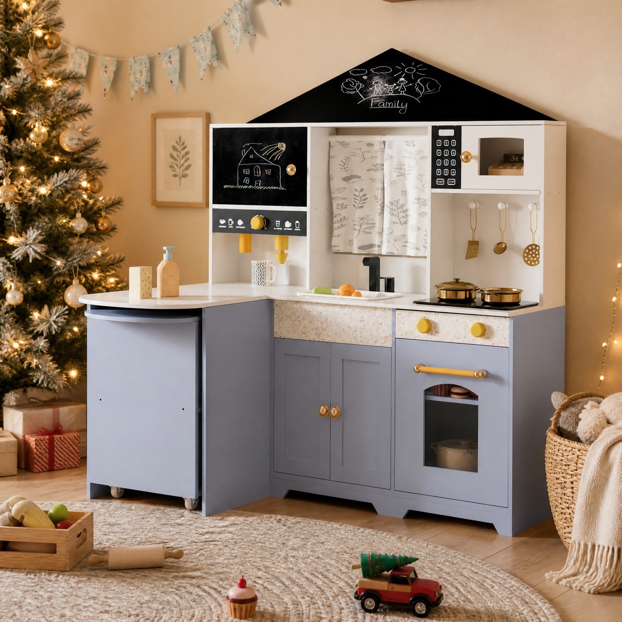 Cocina infantil interactiva con fregadero, horno, microondas y ...
