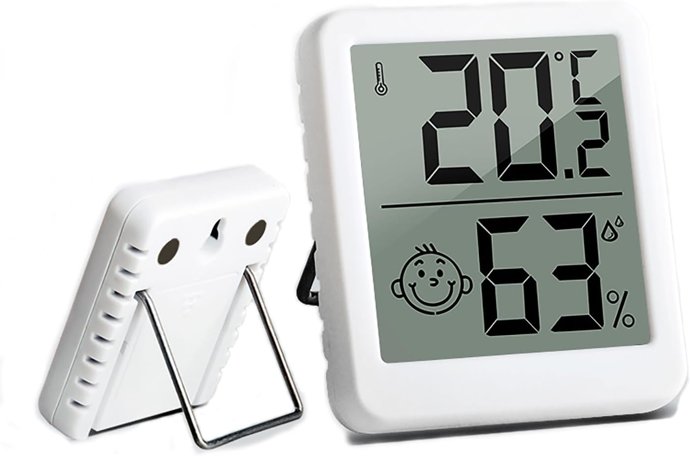 Miniaturowy cyfrowy termometr-higrometr o wysokiej precyzji do pomiaru temperatury i wilgotności wewnątrz i na zewnątrz pomieszczeń, wskaźnik komfortu