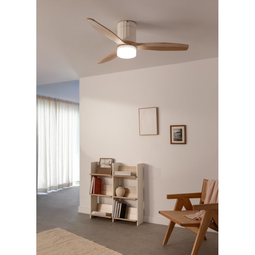 CREATE - WIND CALM LINE - Wentylator sufitowy 40W cichy Ø132 cm 100% drewna -