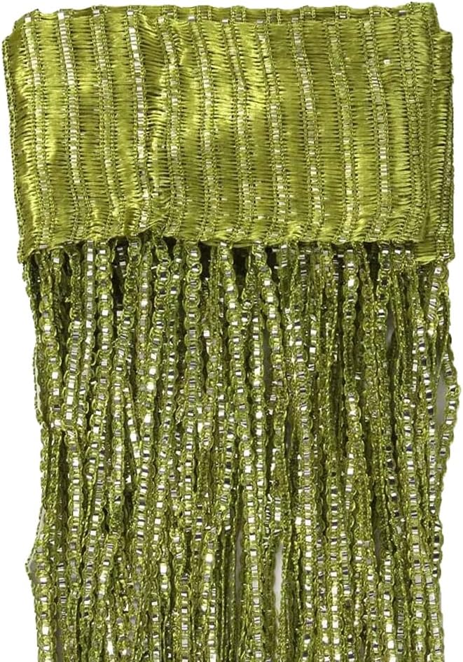 Dekoracja ścienna z cekinami, drzwi ekranowe, pokój z frędzlami, 100 x 200 cm, trawiasta zieleń