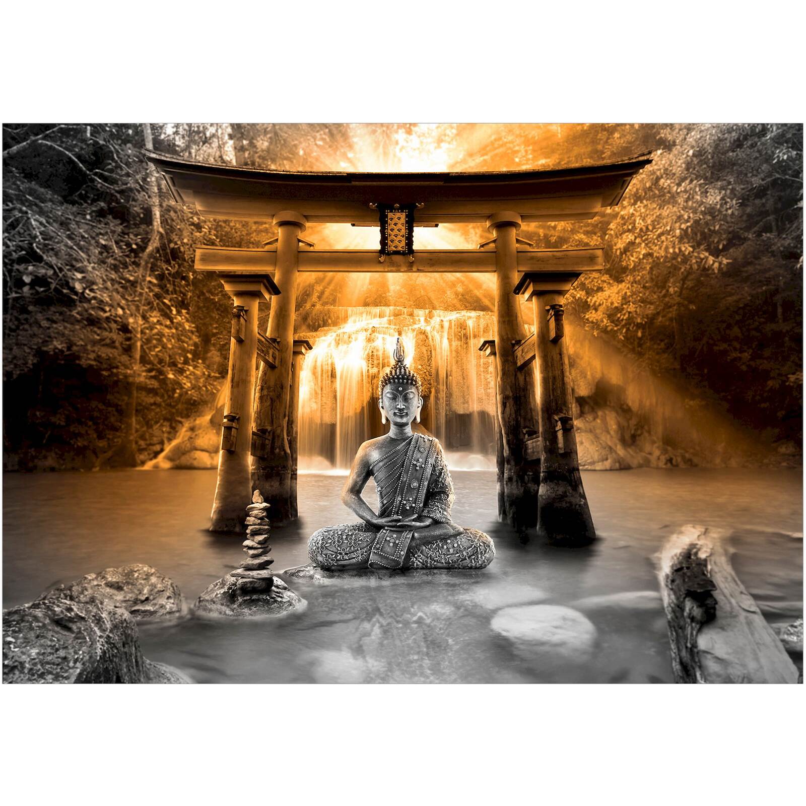 Papier peint adhésif Sourire de bouddha - 343 x 245 cm - 2