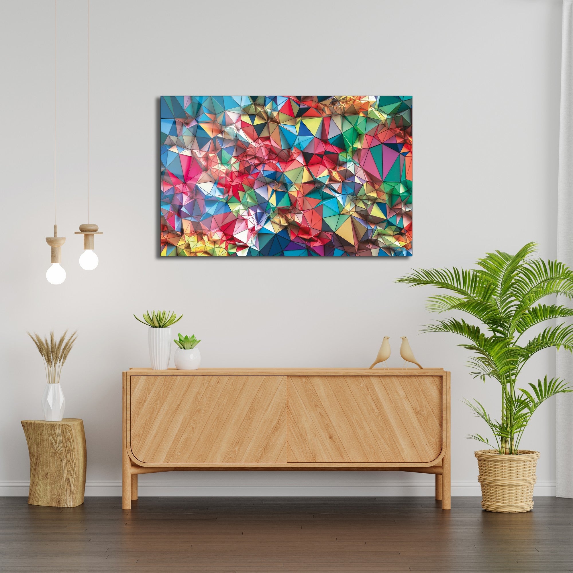 Tableau Mural En Verre Trempé - Art Moderne à Vagues Grises, Pièce Unique