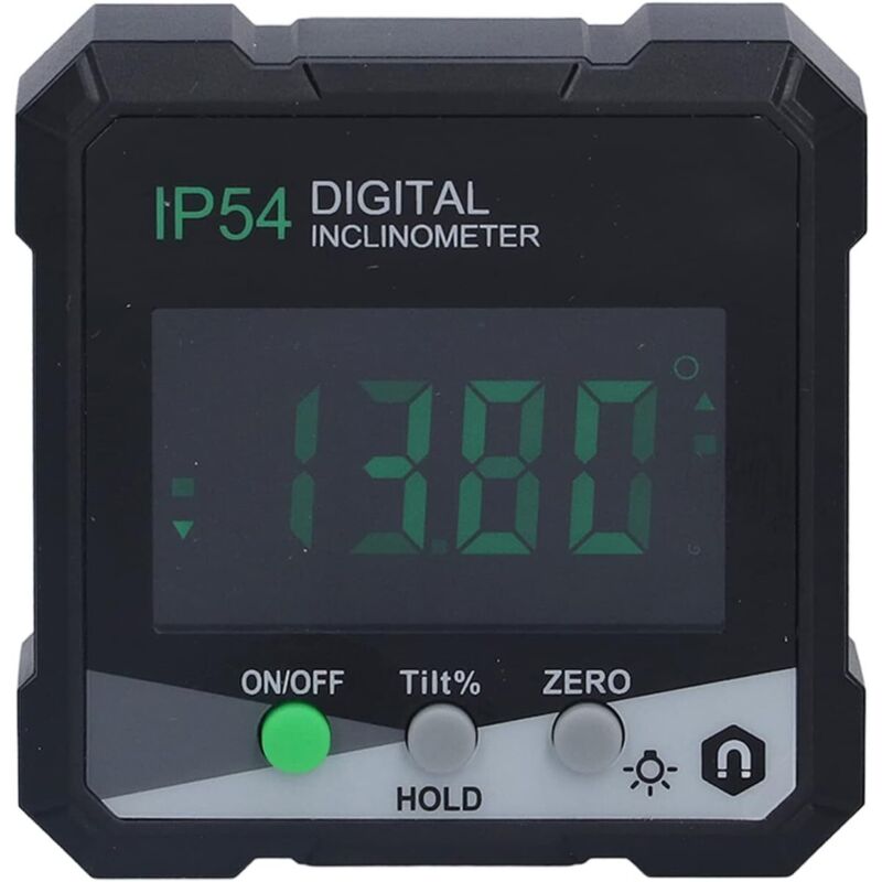 Inclinometru digital portabil 4x90° cu iluminare din spate LCD, raportor digital, raportor magnetic multifuncțional pe o singură față