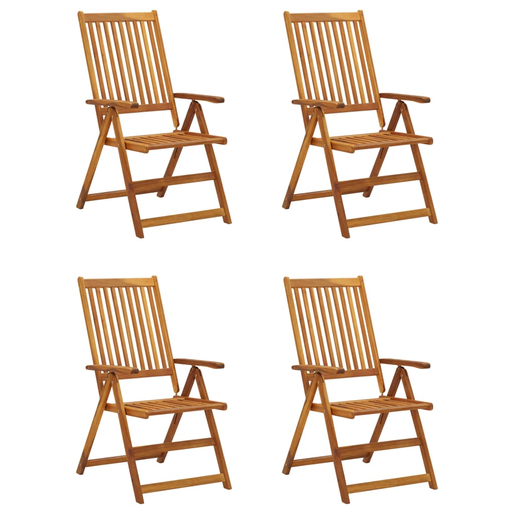 Maison Exclusive - Chaises inclinables de jardin lot de 4 et coussins Bois acacia - 2