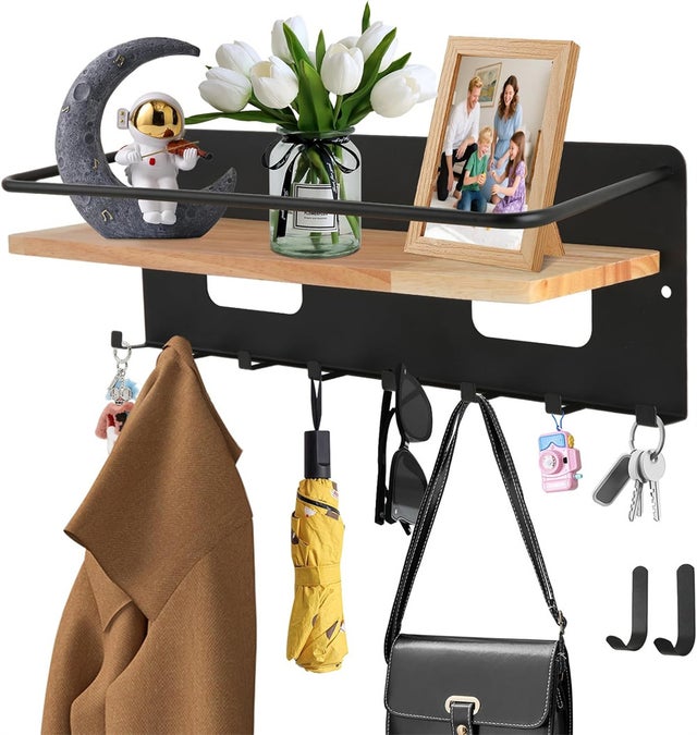 Patere Salle De Bain Porte-clés Mural Avec 6 Crochets, Sans Perçage, Boîte à Clés Murale Décorative Pour Ranger Les Clés Et Le Courrier à L'entrée | Leroy Merlin Porte Clef Mural Sans