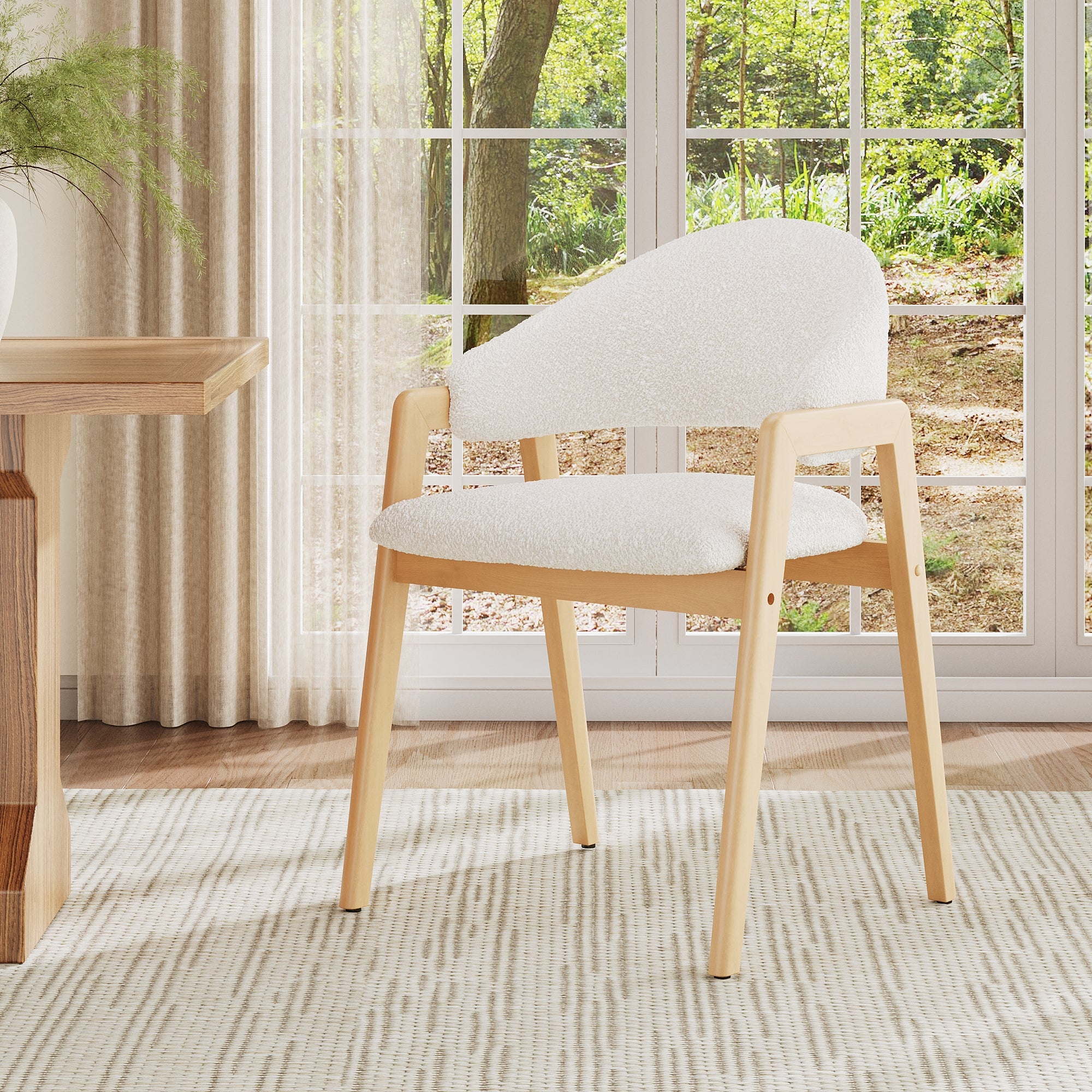 Zestaw 2 krzeseł do jadalni Sherpa - 57 x 54 x 82 cm - drewno kauczukowe - białe