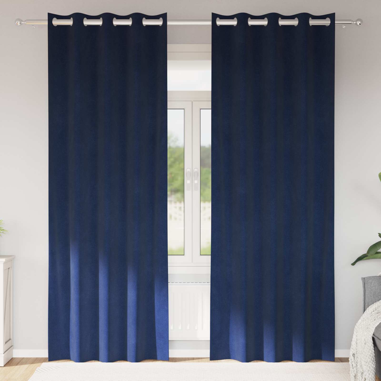 Zasłony zaciemniające 2 pcs Ciemnoniebieski 140 x 225 cm vidaXL
