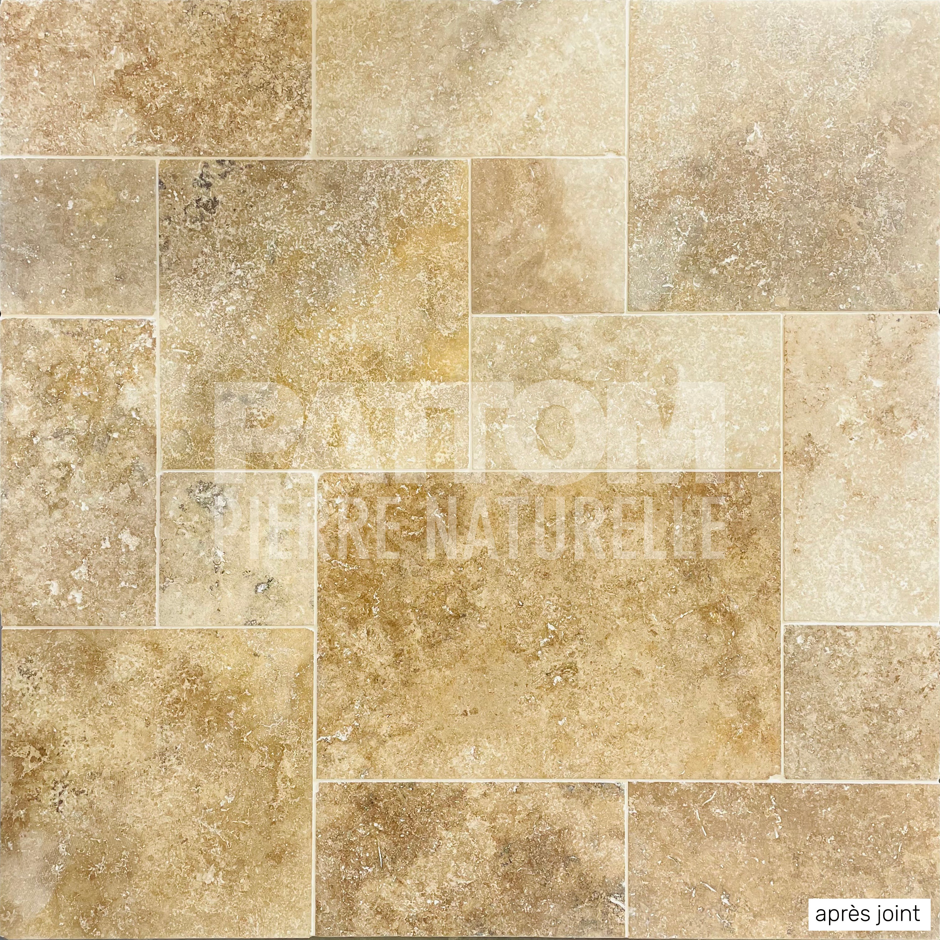 TRAVERTIN STANDARD MIX (1er choix mix), pierre naturelle, Opus 4 formats EP 1,2cm intérieur/exterieure(carton de 0,74m2) PATTOM LIVRAISON PREMIUM - 4