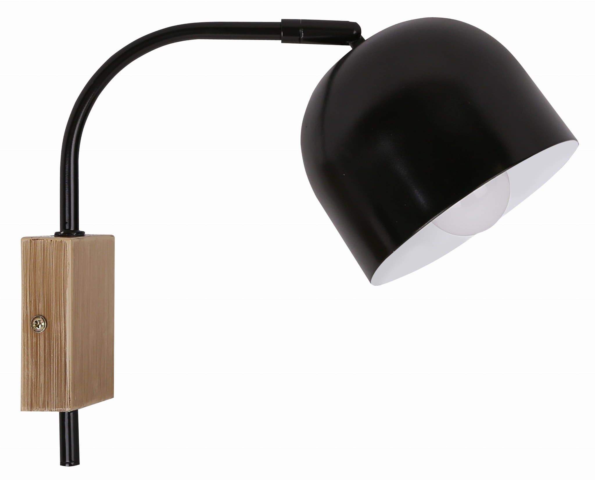 Kinkiet ścienny Rupi czarny-jasne drewno 1xE27x40W wym: 22 x 27 x 12 cm metal IP20 Candellux