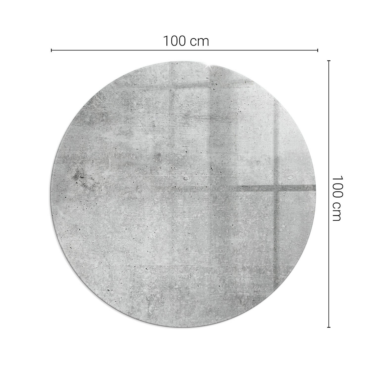 Duża szklana ochronna podkładka pod piec - fi 100 cm - Tekstura surowego betonu - TULUP - 2
