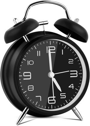 Mini sveglia classica con doppia campana, movimento al quarzo, orologio analogico da comodino notturno acquista in modo economico - spedizione gratuita, recensioni reali con foto