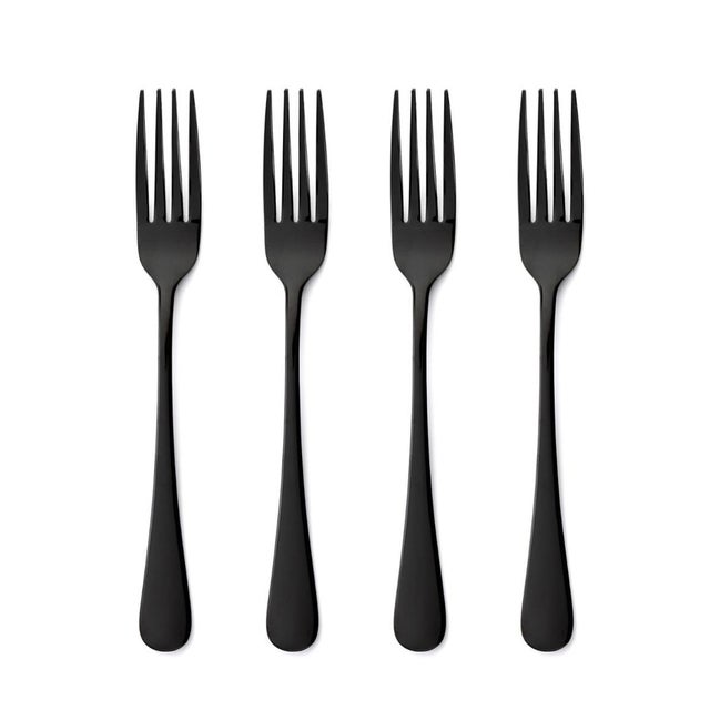 Pack de 4 tenedores Celebrart Quid negro 20,5 cm