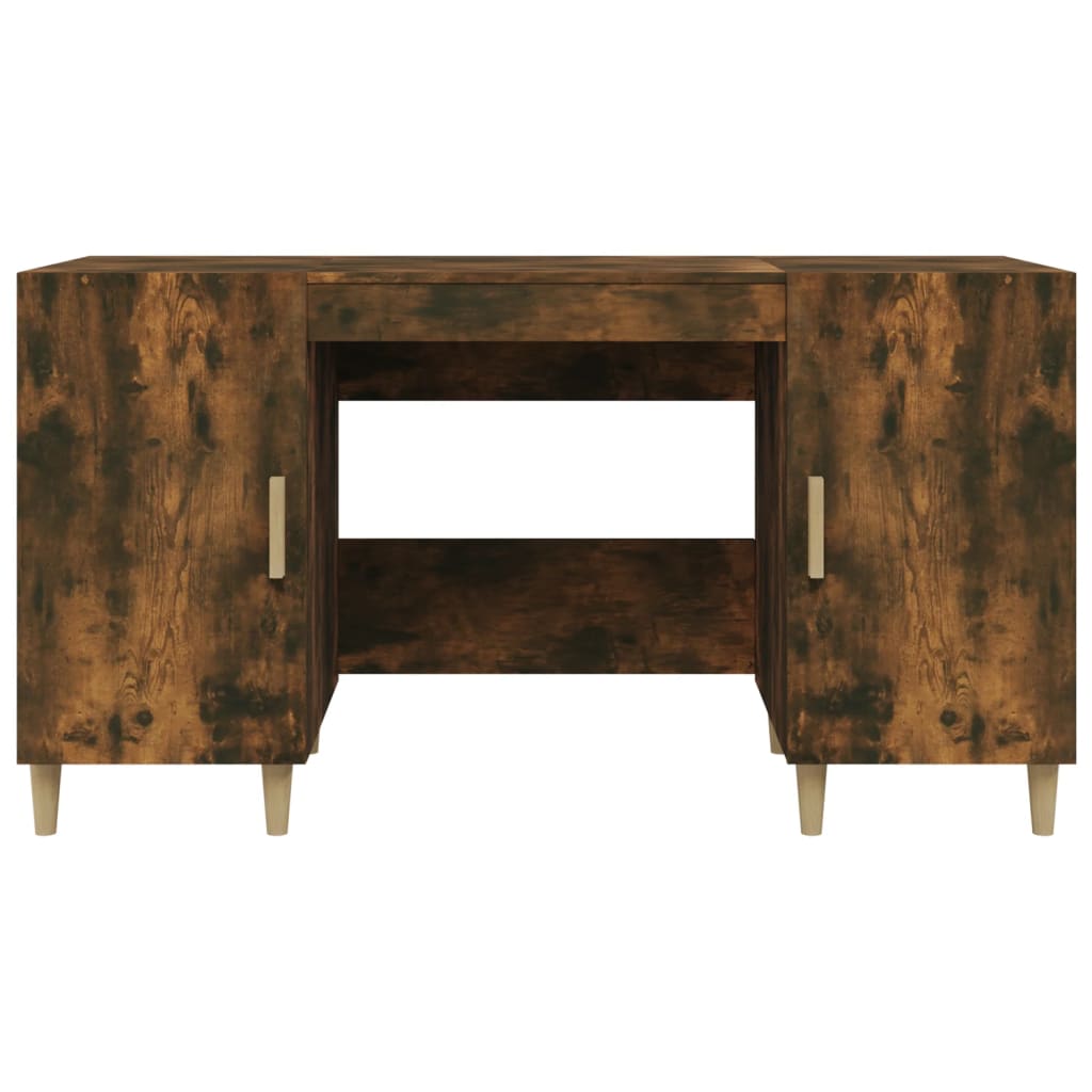 Bureau，Table de travail，Table d'étude Chêne fumé 140x50x75 cm Bois d'ingénierie CWV36352 - 6
