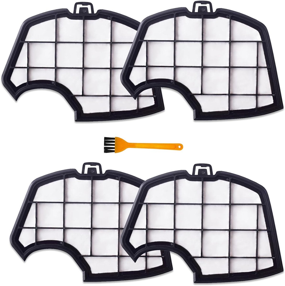 Set de 4 filtre pentru motor, potrivit pentru aspiratoarele Vorwerk VK140, VK150, FP140, protecție motor, cu 1 perie de curățare 4buc