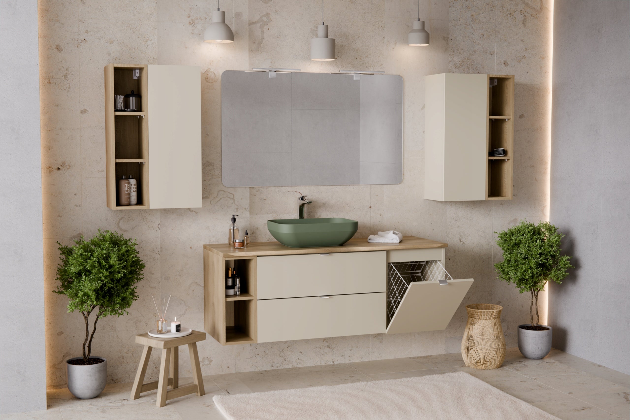 Colonna murale aperta da bagno DALIA rovere Cremona – 20 × 80 cm - 8