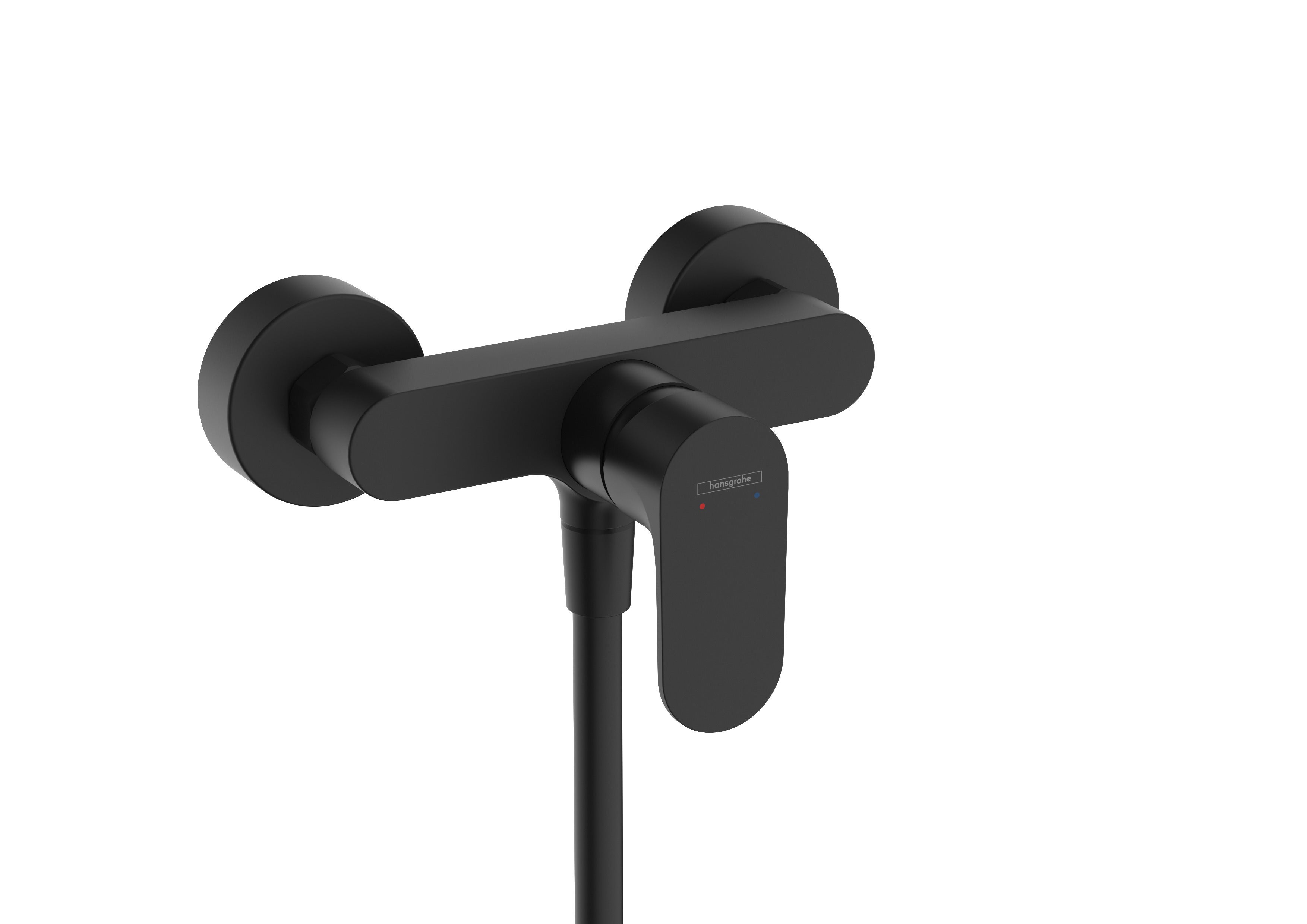 Jednouchwytowa bateria prysznicowa Hansgrohe Rebris E natynkowa czarny mat