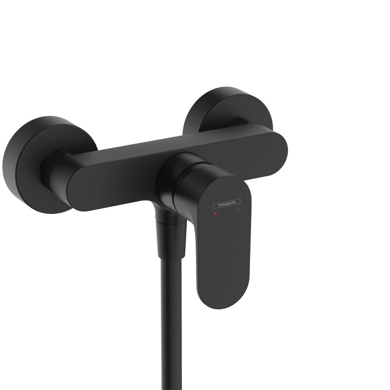 Jednouchwytowa bateria prysznicowa Hansgrohe Rebris E natynkowa czarny mat