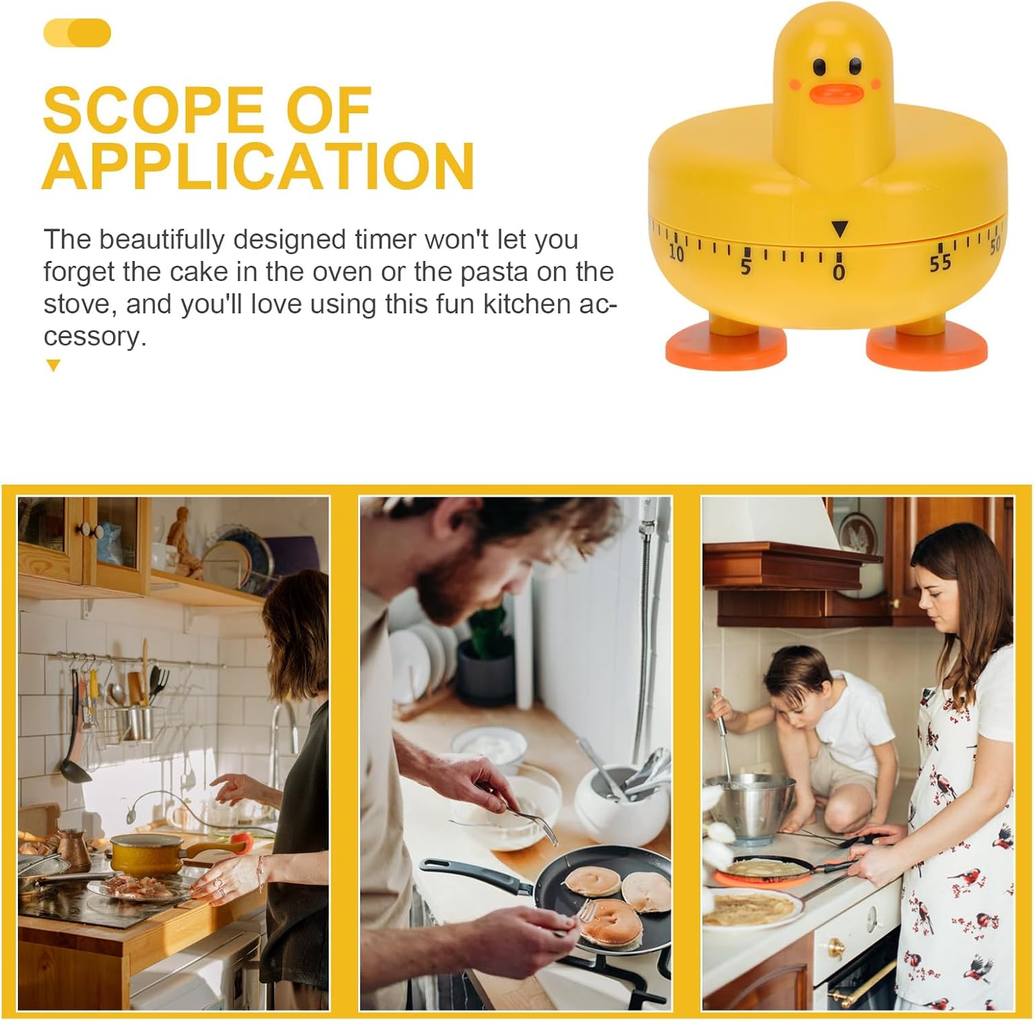 68x65mm Minuteur Méca Cuisine en Plastique Jaune 60, Minuterie Méca Rotative, Outil de Compte à Rebours Compact Cuisine, Pâtisserie et Gesti | Leroy Merlin