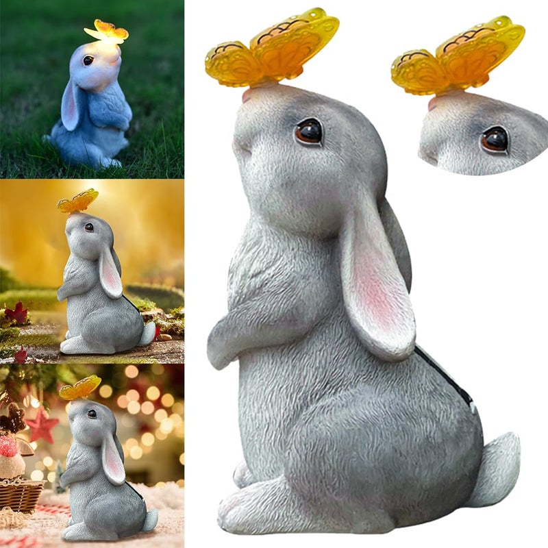 Statua ogrodowa dekoracja zewnętrzna, lampa solarna, lampa solarna ogrodowa, taras, dekoracja trawnika, prezent świąteczny, szary