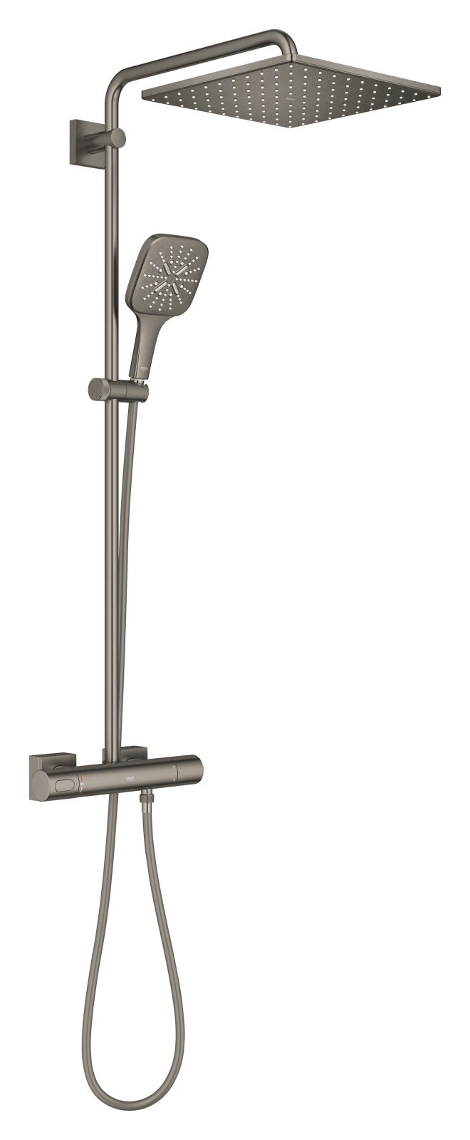 Sistem de dus Grohe 26837AL0, SmartActive Cube 310, aparent, 310 mm, termostat, 1 functie, mat, grafit