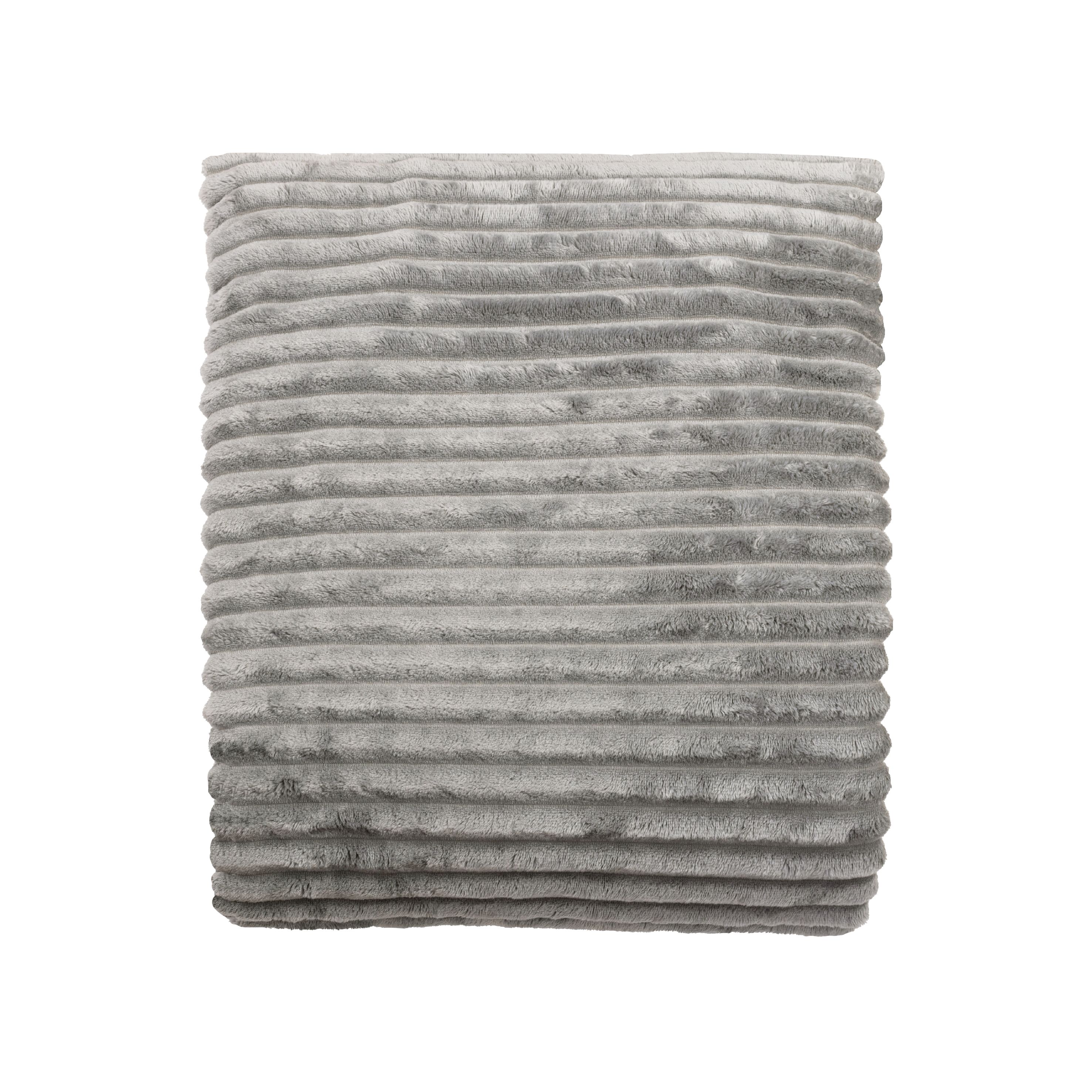 Plaid LENA - 220 x 200 - Gris - Polyester - INSPIRE - 4