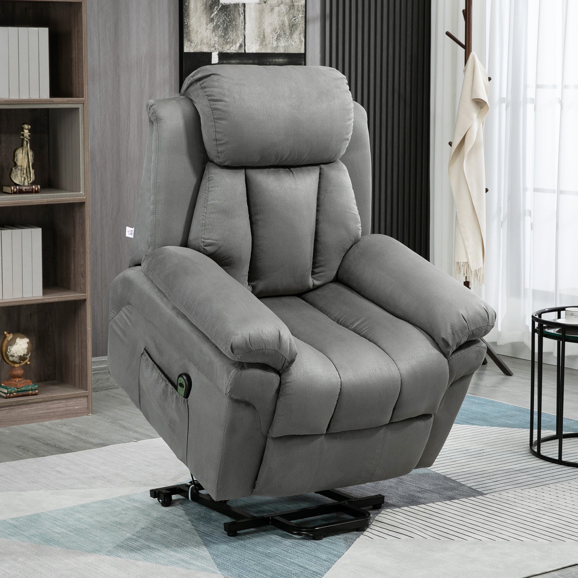 Fauteuil releveur électrique velours 1 place HOMCOM - 2