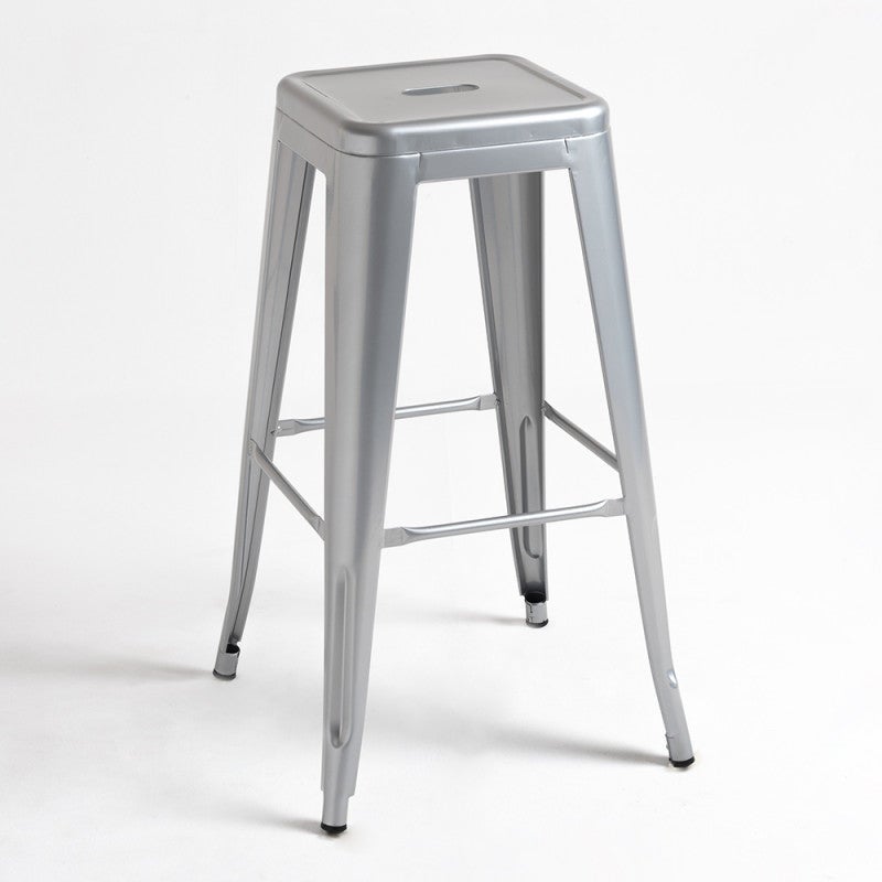 Dudeco taburete alto leeds gris metalizado