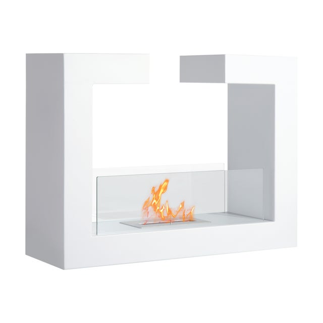 HOMCOM Caminetto A Bioetanolo Da Tavolo Ecologico 2000w In Acciaio Inossidabile Inodore Con Vetro 78 X 25 X 58 Cm Bianco