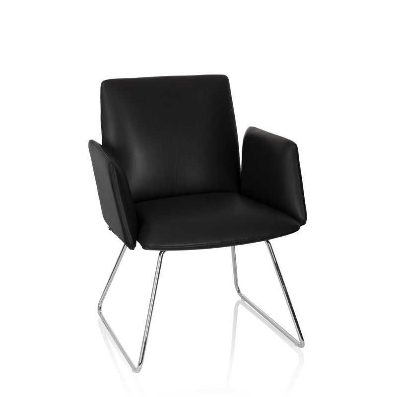 Krzesło gościnne / płoza DESIGNIA V imitacja skóry czarny hjh OFFICE