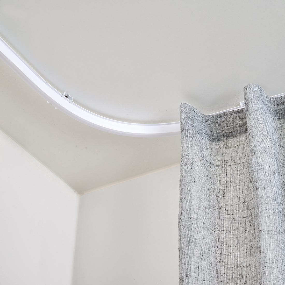 Rail De Rideau Courbe Pour Plafond - Flexible, Blanc, 7 Mètres | Installation Facile, Glissement Silencieux, Idéal Salle De Bain, Bureau