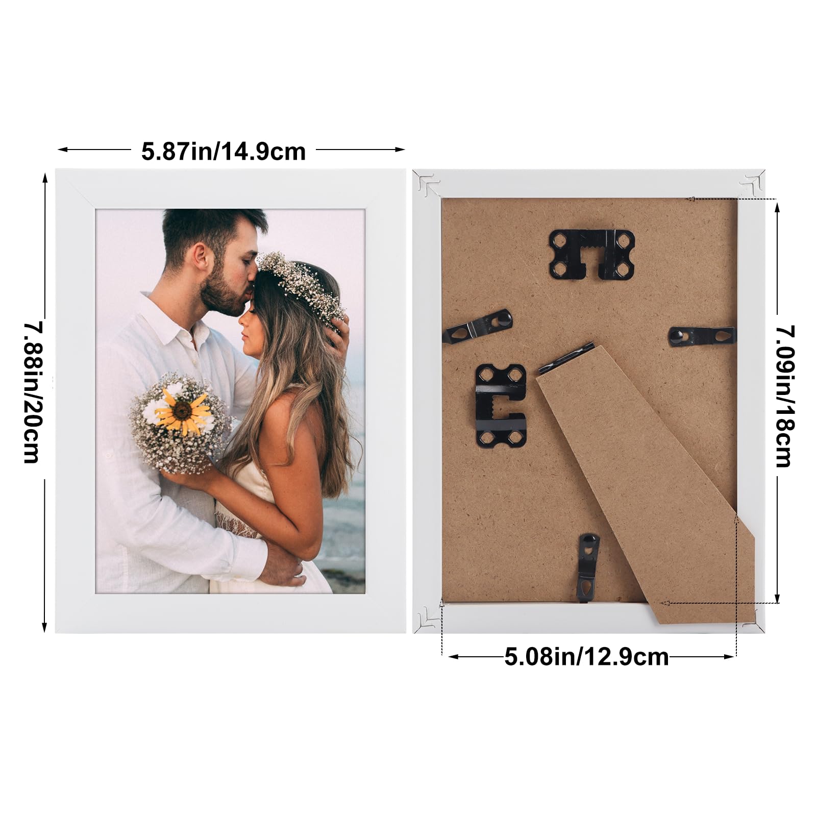 EXYGLO Cornice 13x18, Cornice Foto, Portafoto da Tavolo e da Parete,Contengono 7 Cornici Bianche, Decorazione per Soggiorno, Corridoio, Camera da Lett - 2