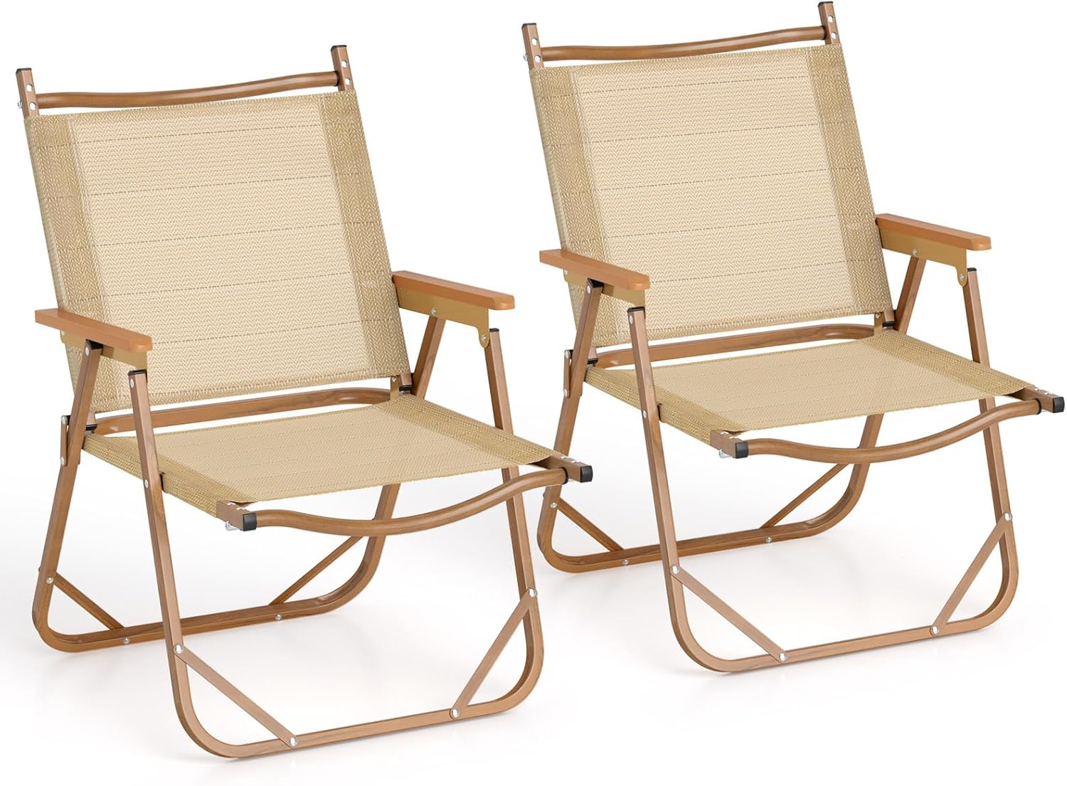 Krzesła Ogrodowe 2 Szt., 78,5 x 66 x 53 cm, Składane Krzesła z Tkaniny, Krzesło z Podłokietnikami, Solidna Aluminiowa Konstrukcja