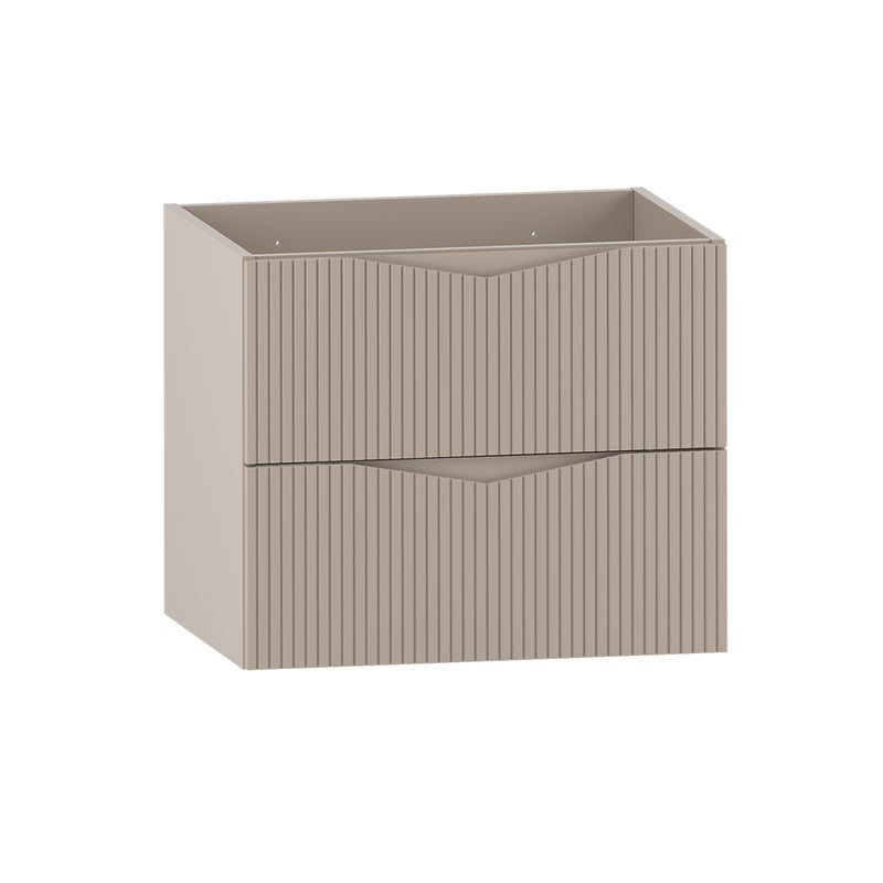 Szafka łazienkowa CLEO 60 cm beżowa wisząca ryflowane fronty MDF bez blatu