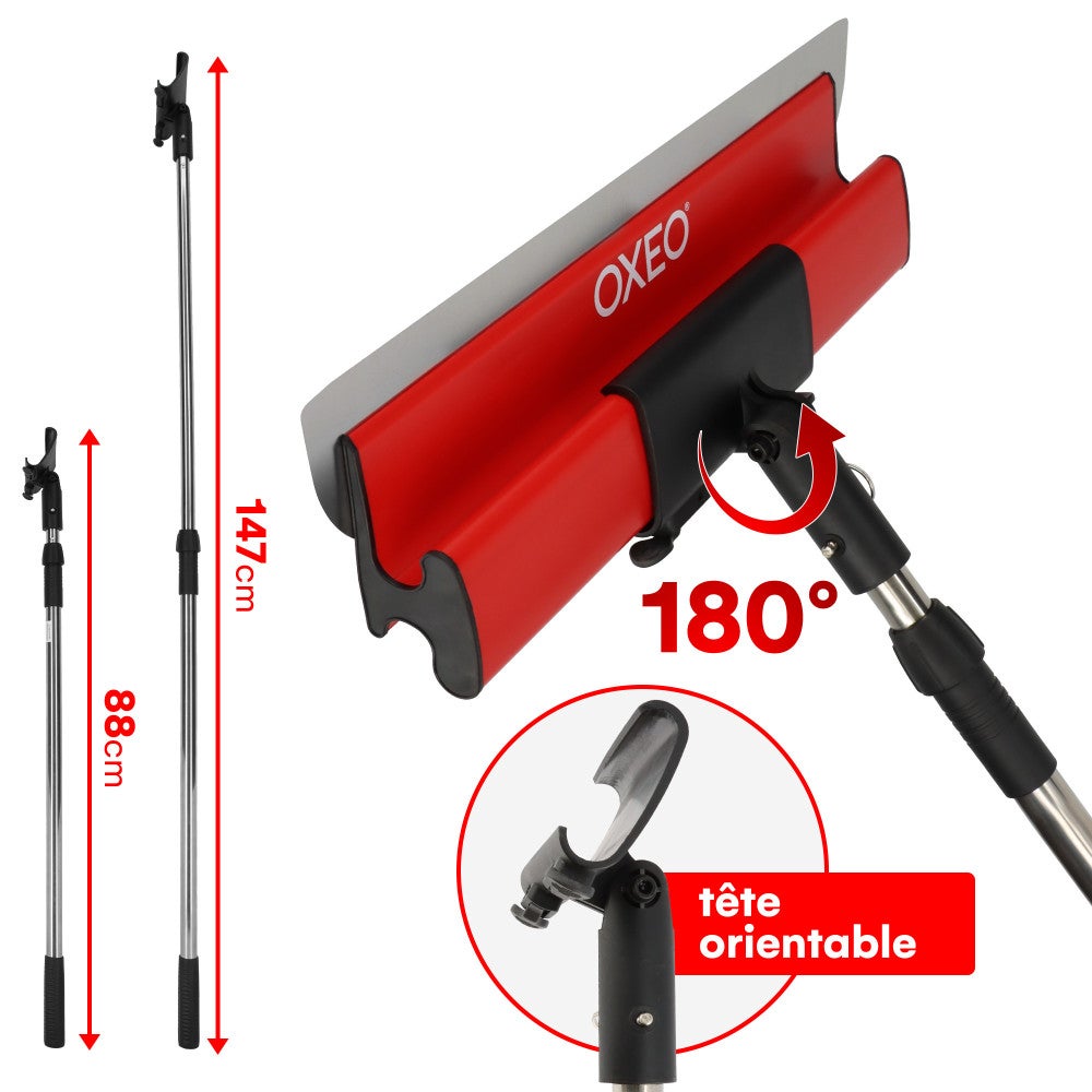 Lames à Lisser plaquiste - Coffret lames 0.35mm et 0.5mm - Acier inoxydable - Perche extensible - Lames souples et rigides - 4
