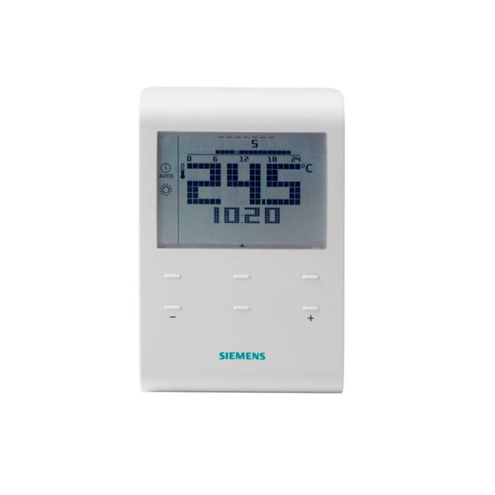 Thermostat d'ambiance Siemens, programmable, alimentation 3 V, plage 5-35 °C, sortie relais 24-230 V, dimensions 85x127x21,5 mm - 3