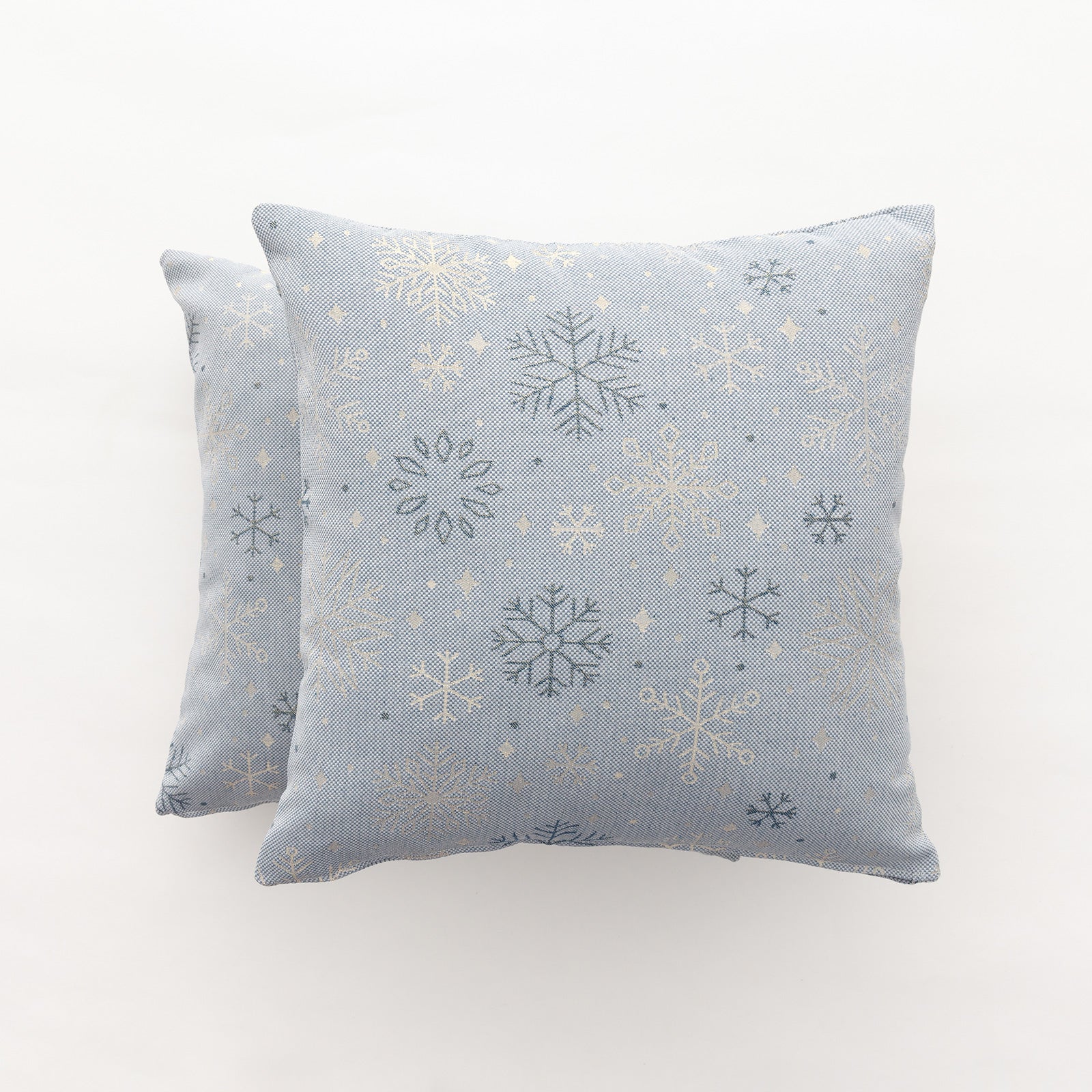 Pack 2 fundas cojín navidad jacquard algodón azul y oro 45x45 cm - sparkle
