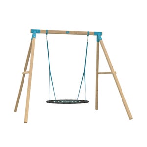 Portique AMARANTE balançoire nid - kit d'ancrage - bois carré FSC® h243 cm