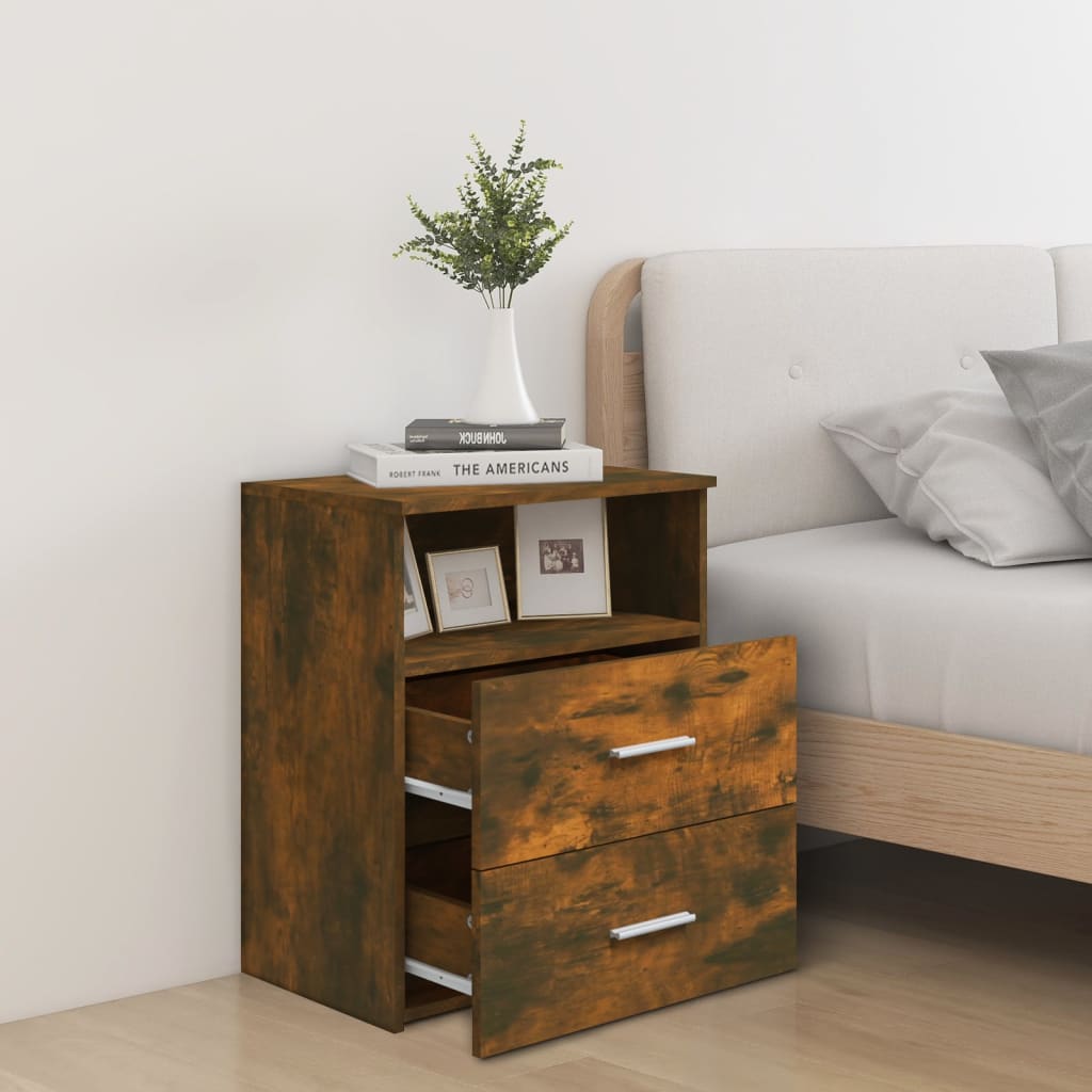 Lot de 2 Tables de chevet，Table d'appoint, Table de nuit pour Salon Chambre Chêne fumé 50x32x60 cm948089 - 3