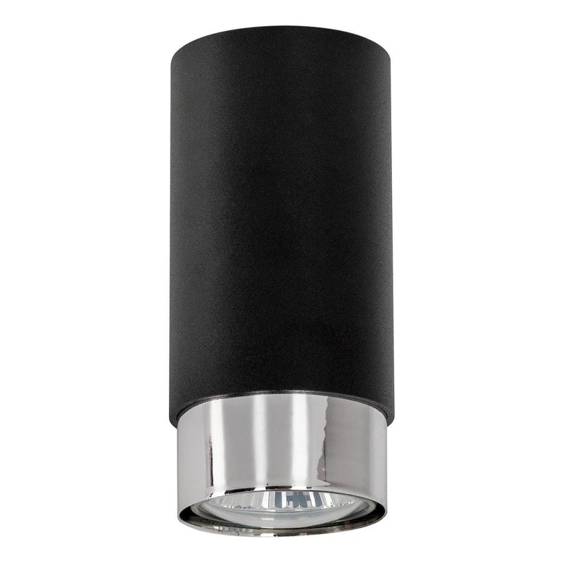 Reflektor sufitowy spot natynkowy Hava okrągły czarny-chromowany 1xGU10x10W metal Lampex