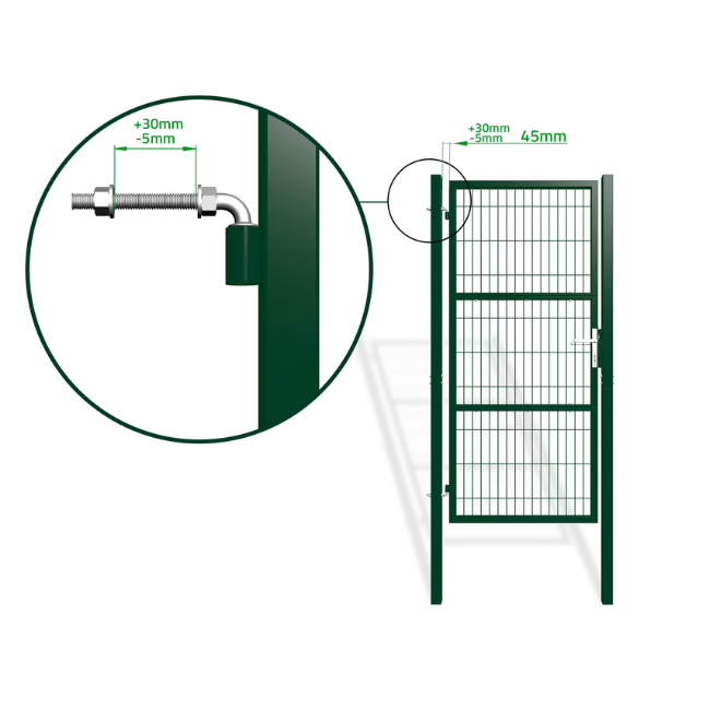 Portillon grillagé 1m RAZO H.200cm Vert - 4