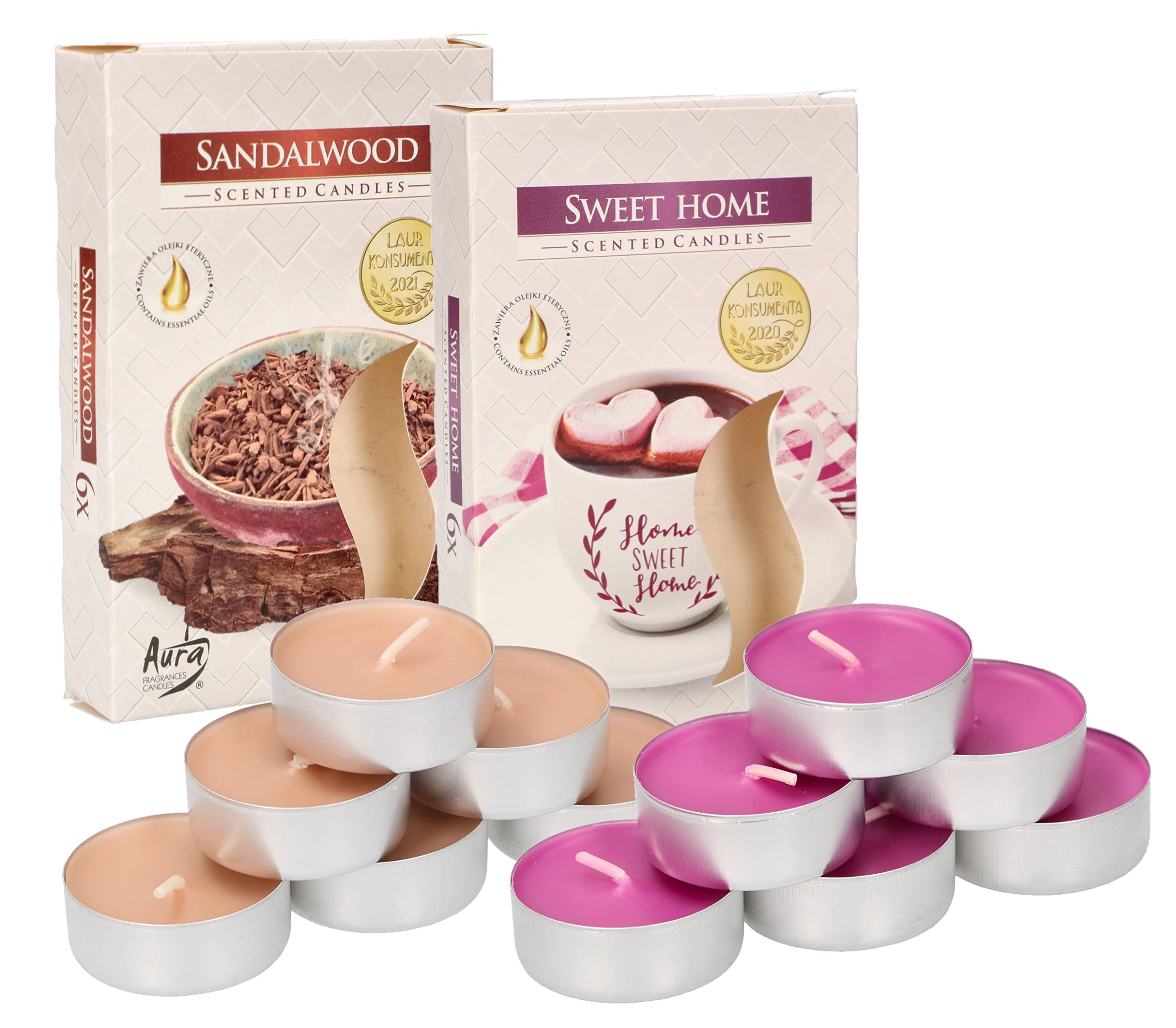 Zestaw tealight podgrzewacze świeczki zapachowe wkłady - 12 szt. - KOTARBAU