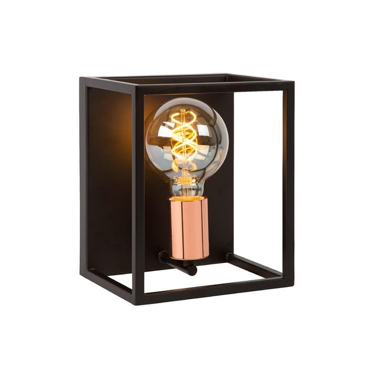Kinkiet ARTHUR czarny-miedź 1xE27x40W metal wym:22x18x15cm IP20 Lucide