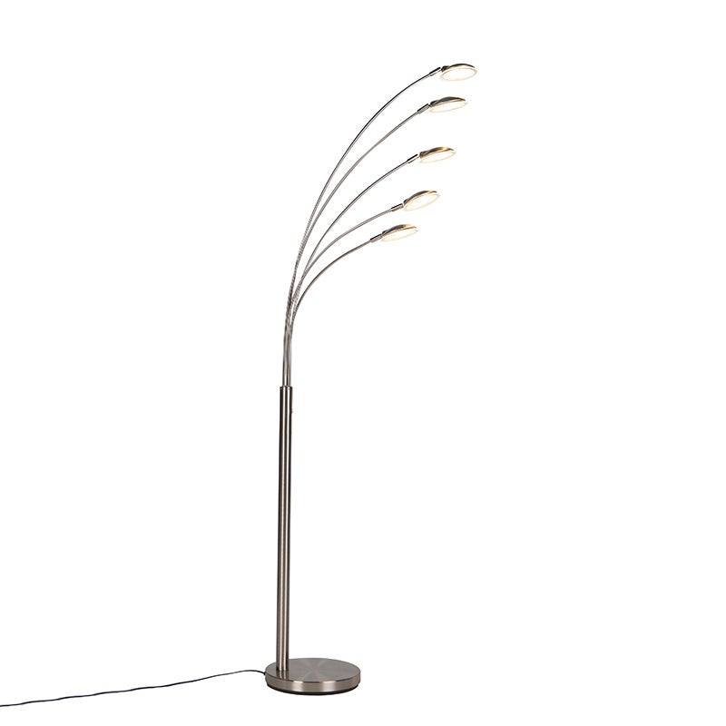 Lampa stojąca stalowa w komplecie z LED z dotykowym ściemniaczem - Sixties Trento