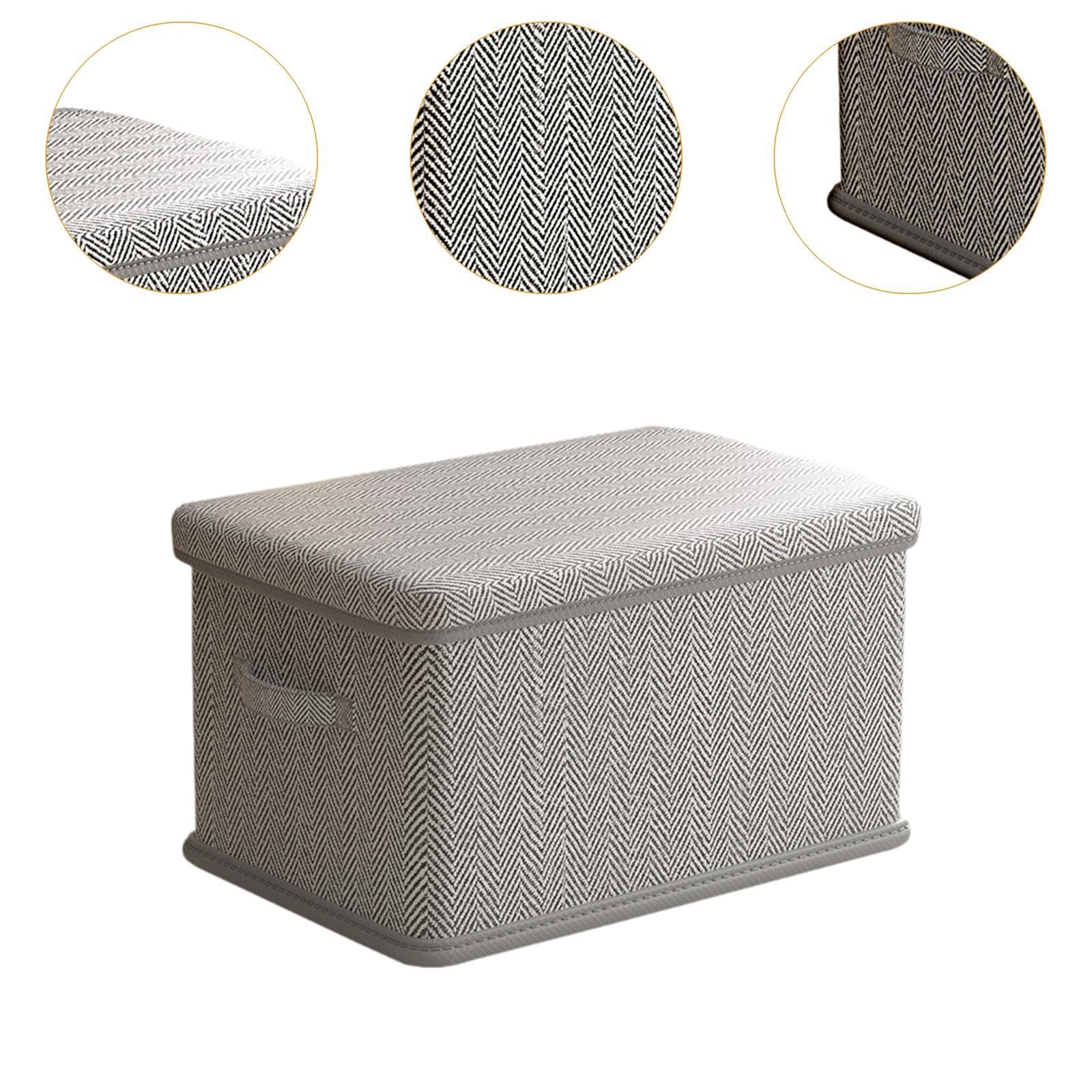 Grande boîte de rangement pliable avec couvercle (50 x 40 x 33 cm) – Boîte en tissu lavable et résistante pour l'organisation de la maison - 6